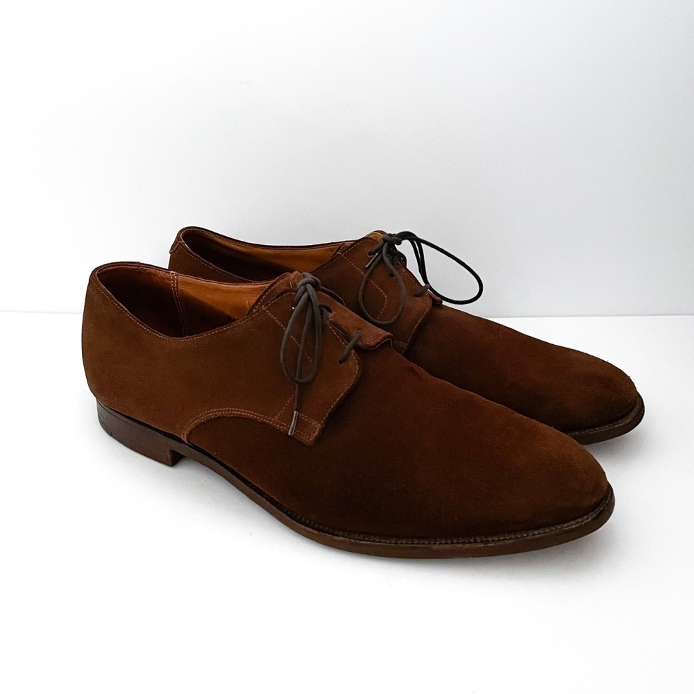 Shipton Brown Suede Lace Up Plain Toe Oxford Dress Shoes